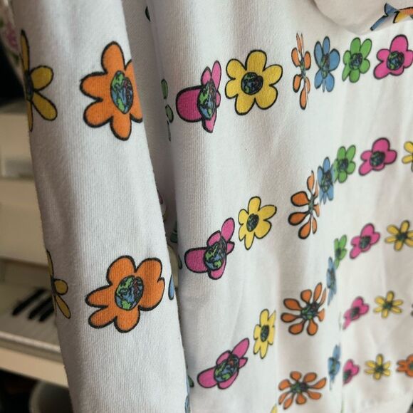Teenage Colorful Bored Floral Print Hoodie M - Picture 9 of 16